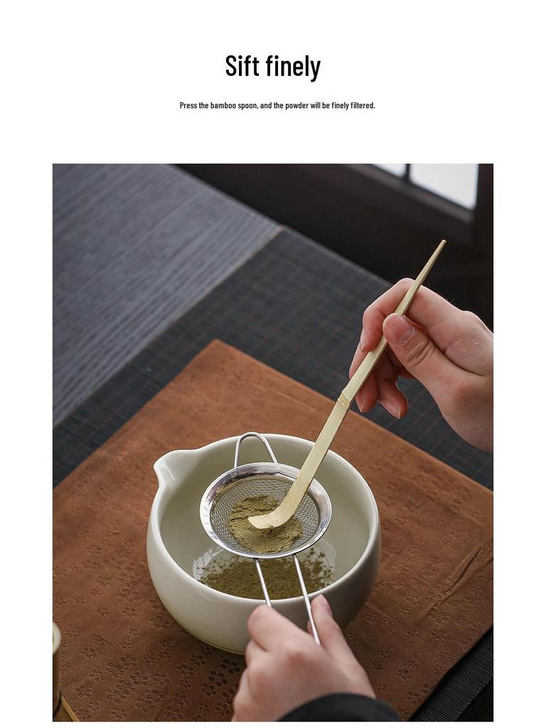 Japanese Matcha Tea Set: Ceramic Bowl & Whisk