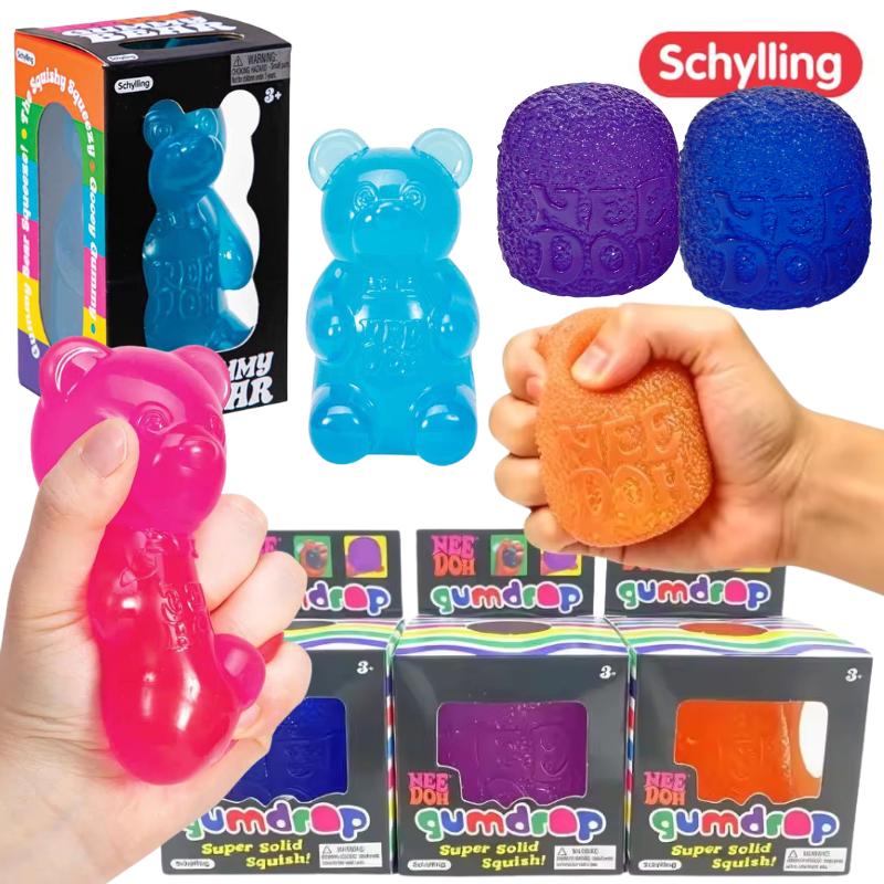 Schylling Nee Doh Maltose Bear Squishy Toy Soft Squeeze Sensory Fidget Toy Stress Relief Ornament