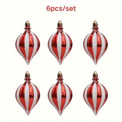 6 Adet Tatil Yılbaşı Ağacı Süsleri Dayanıklı Plastik, Çeşitli Sahnelere Uygun Ev, Düğün, Parti İç/Dış Mekan Tüysüz Süs Seti