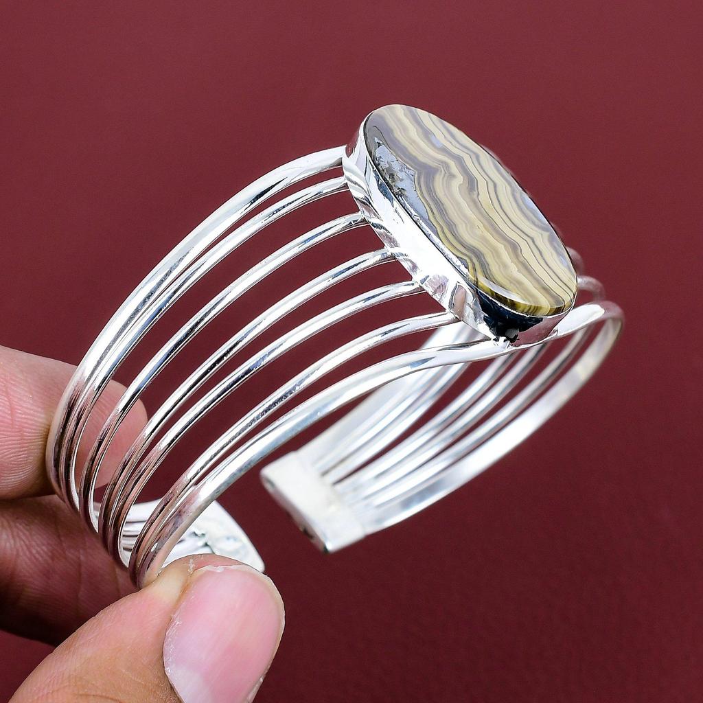Schalenblende Bangle 925 Sterling Silver Cuff Bracelet Adjustable Bangle Very Pretty Gemstone Cuff Bracelet Engagement Gift Handmade Jewelry