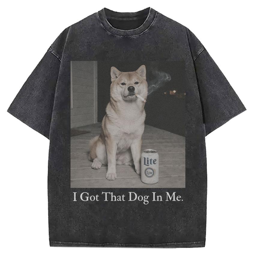 

rage is consuming me Funny Dog tshrit Vintage Washed Tshirts Oversized Aesthetic loose short sleeve Tshirts streetwear Unisex S