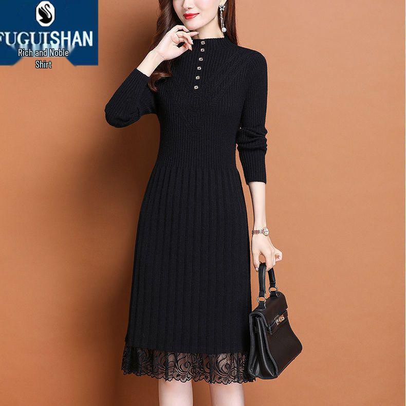 Женский удлиненный облегающий вязаный свитер из бархата утолщенный для осенне-зимнего многослойного образа M 45-50 kg 5070₽