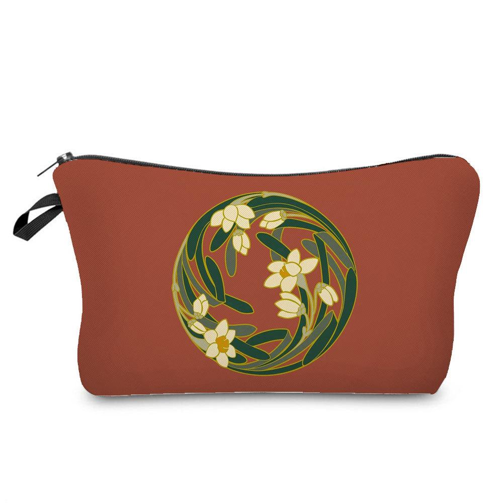 Women Flower Print Cosmetic Bag Toiletries Organize Travel Storage Case 6764