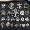 Ancient Silver Plant Small Pendant Hollow Tree Of Life Alloy Accessories Handmade Beaded DIY Material Jewelry