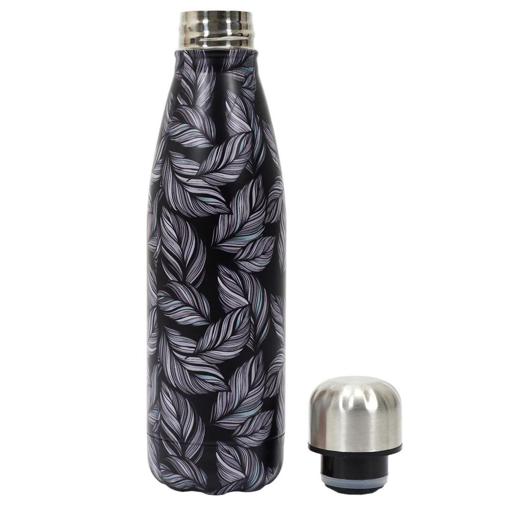 Flower thermal bottle black 500ml