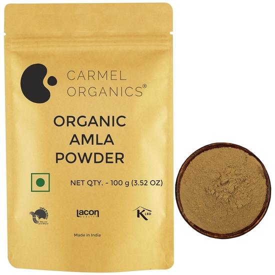 CARMEL ORGANICS Порошок плодов амлы | 100 грамм | Сертифицирован Jaivik Bharat | Индийский крыжовник | Malanelli,Amalakkamu,Usirikai 100GM