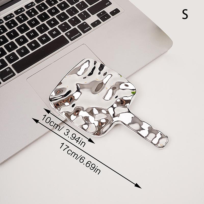 INS Liquid Shape Square Makeup Mirror Irregular Water Ripple Hand-Held Desktop Cosmetic Mirror Mini Travel Portable Mirror