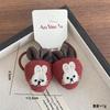 2Pcs/Set Toddler Hair Ties Breathable Fabric No Pull Gentle Hair Bands for Baby Girls Nature Inspired Bunny Hair Scrunchies