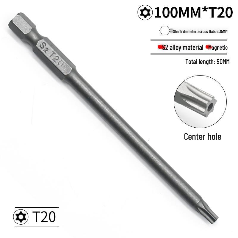 S2 Torx T5-T40 & Phillips Screwdriver Bit Set with Holes - Electric Compatible