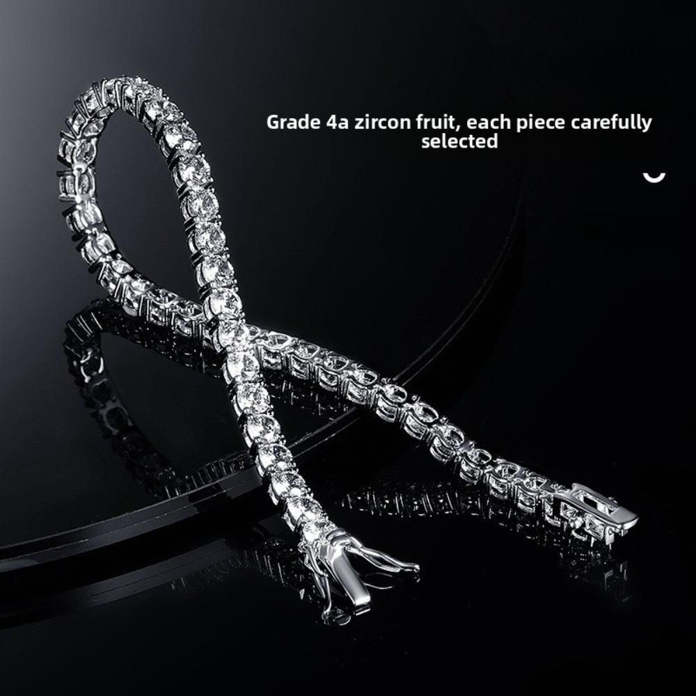Fashionable Zirconia Tennis Bracelet Full Diamond Elegant Statement Jewelry Piece