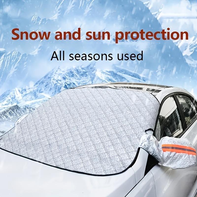1PC Heavy Duty Car Windshield Snow Cover – All Weather Protection,Blocks Snow,Ice,Frost,Sun & Dust – Easy Install, Universal Fit