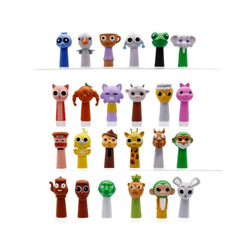Tungtung Sahur Pvc Rhythm Box Blind Bag Cute Animal Monkey Gator Elephant Figurine Toy Decor