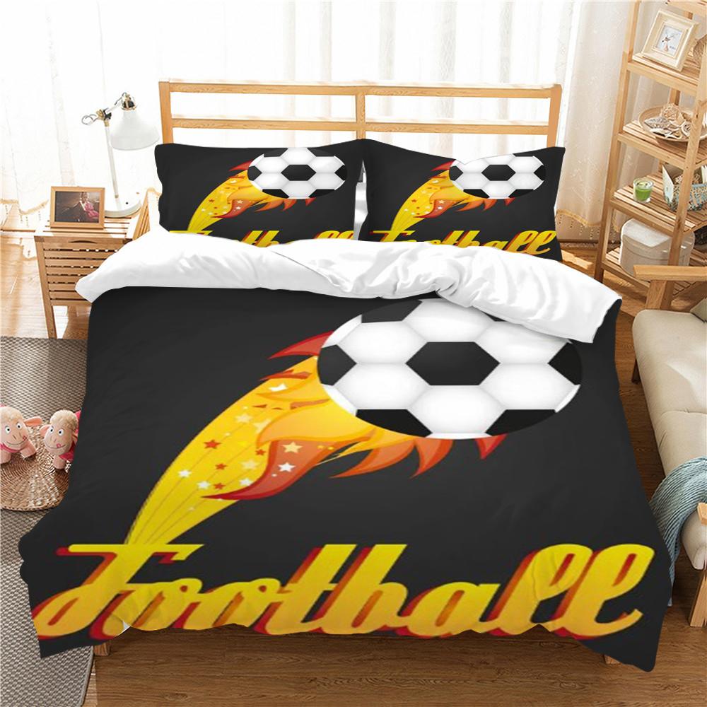 Bedding Set Cover Modern Bedspread Bed Quilt Cover Set 3D Football Print Home Bedroom Warm Children Pillowcase Microfiber