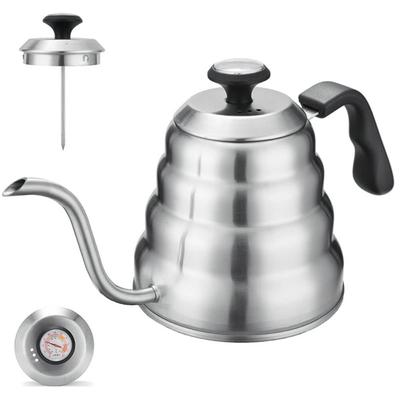 Bouilloire à café 1l/1,2 l en acier inoxydable, bouilloire à goutte avec thermomètre, Pour la maison, le bureau, la cafétéria