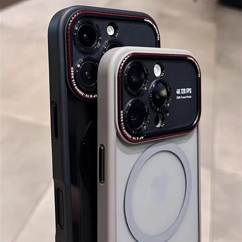 Luxury Magnetic Metal Lens Bumper Protection Case For iPhone 16 15 14 Pro Max 16pro Wireless Charge Hard Clear Cover For Magsafe