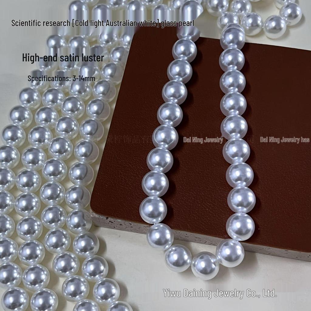 High Luster White Pearl Glass Beads – DIY Imitation Pearl Necklace