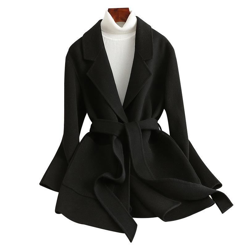 Autumn and winter new small double-sided cashmere coat for women, short slim and thin wool coat for women