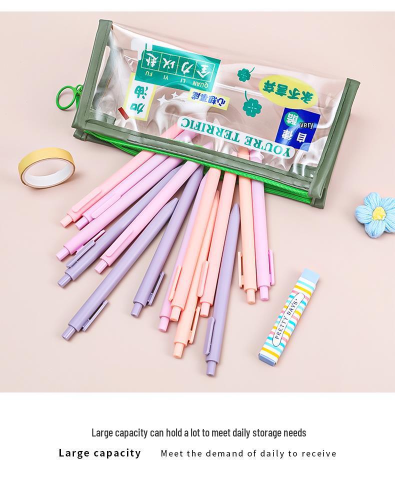 Transparent Large Capacity Pencil Case for Girls - Ideal for Primary and Kindergarten Students