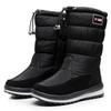 Winter snow boots women's tall cotton boots winter zipper waterproof non-slip velvet cotton shoes thickened