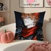 Game Genshin Tartaglia Cushion Cover Pillowcase Short Plush Invisible Zipper Room Sofa Cushion Cover