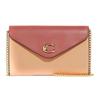 Tammie 21 Snap Closure Color Block Chain Pebbled Leather Envelope Shoulder Bag Women Bags Candy-Pink C8333-IMTV9