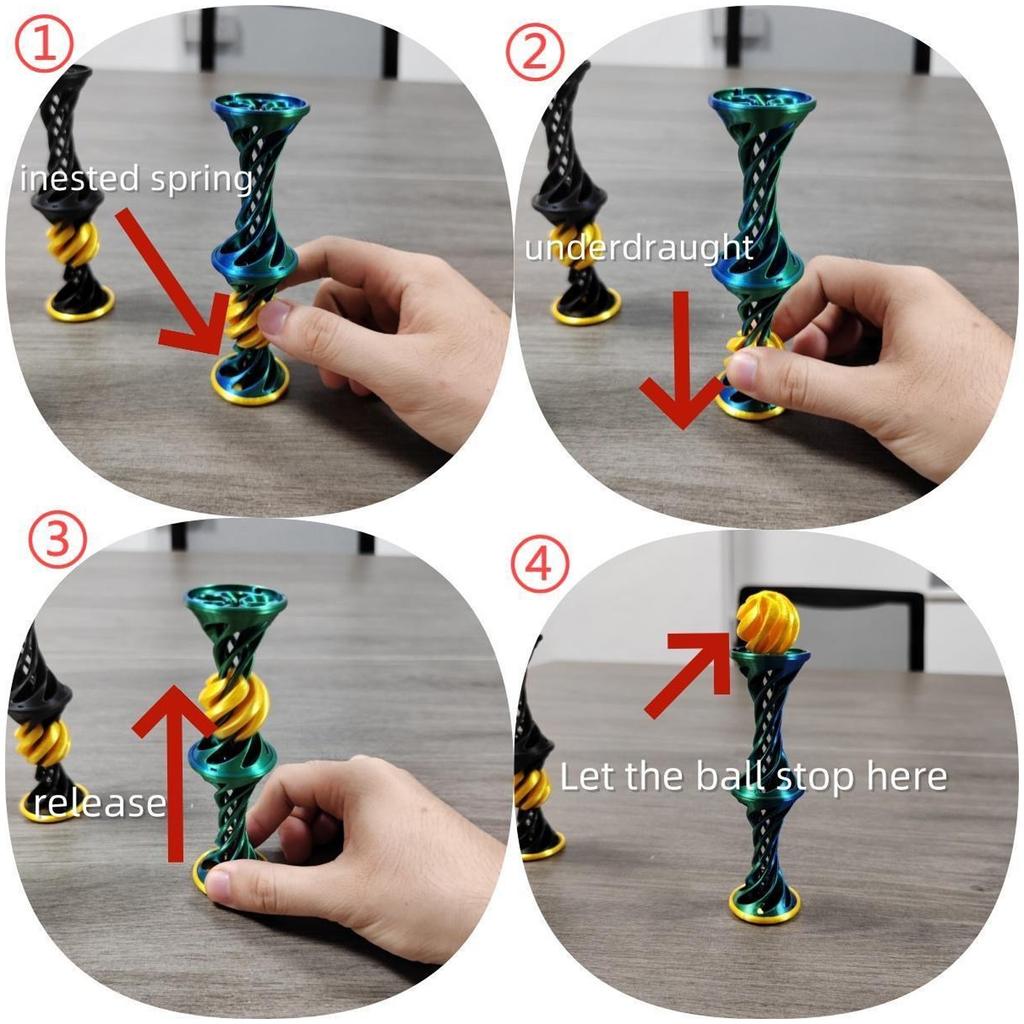 3D Print Spiral Stress Relief Toy Elastic Popping Design For Office Adult and School Student Fun Entertaining Gift
