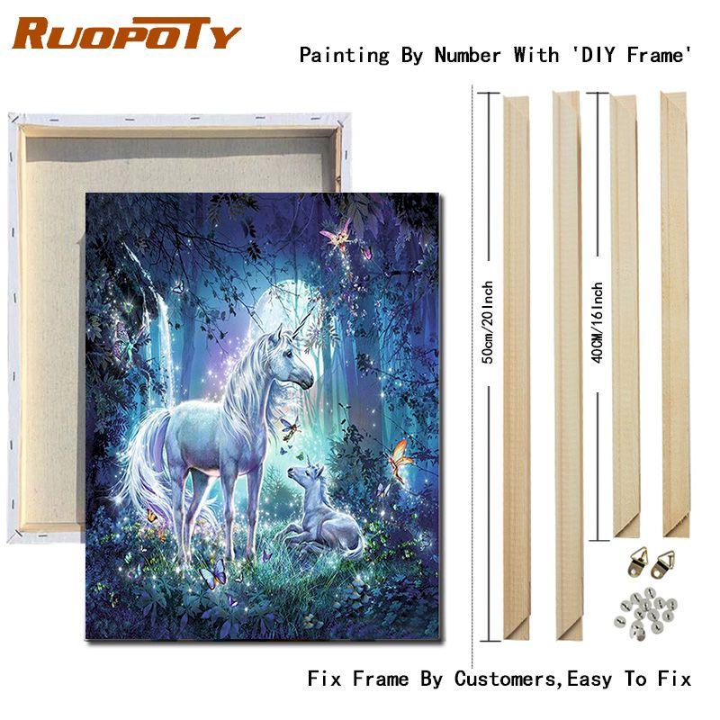 

Ruopoty DIY картины по номерам наборы для начинающих животных холст живопись ручная роспись наборы для рисования для декора гостиной