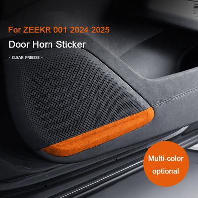 For ZEEKR 001 24-25 Super Suede Leather Overlay Interior Car Door Loudspeaker Horn Trim Decor Stickers Speaker Auto Accessories