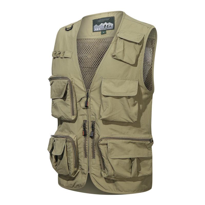 Men S Multi Pocket Fishing Vest Summer Casual Loose Functional Vest M
