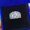 Gropshipping Elegant VVS Moissanite Round Diamond Custom 1ct Ring Sets Fashion Jewelry 925 Silver for Men
