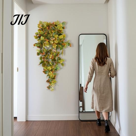 Decorative Hanging Vines for Store Display 5?Fork Artificial Maple Leaf Vine, Fake Foliage Wall Indoor Greenery Living Room Plant, Simulated