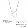 Teamer Middle Finger Pendant Necklace Women Men Hip Hop Stainless Steel Funny Rock Punk Jewelry Birthday Gift Wholesale