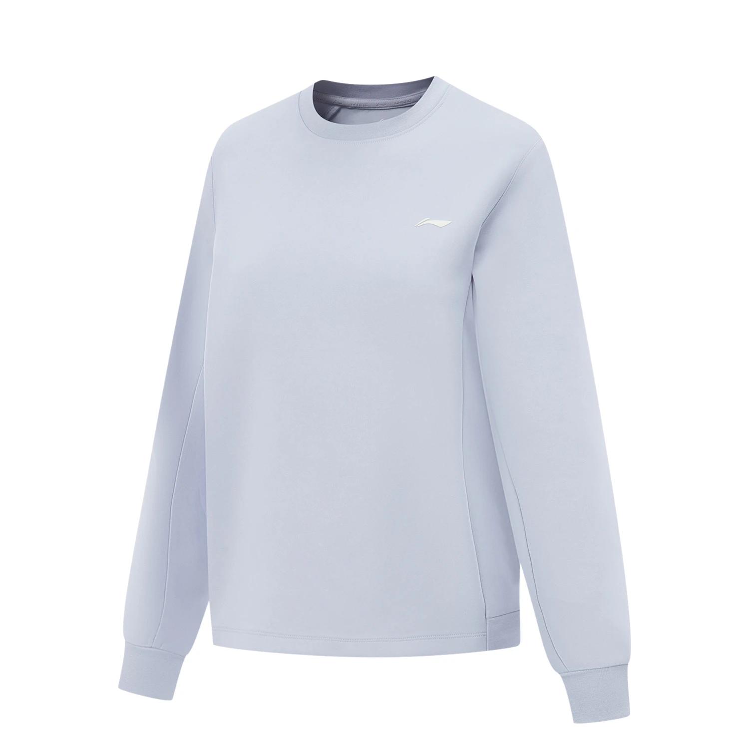 Li-Ning Однотонная толстовка с круглым вырезом, влагоотводящая, повседневная, универсальная, женская, AWDVA70-3 XL