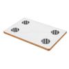 RV Table Top 23.62x15.75in Rectangular Marine Boat Desktop Panel with 4 Cup Holders for Trailer Motorhome Yacht Deck