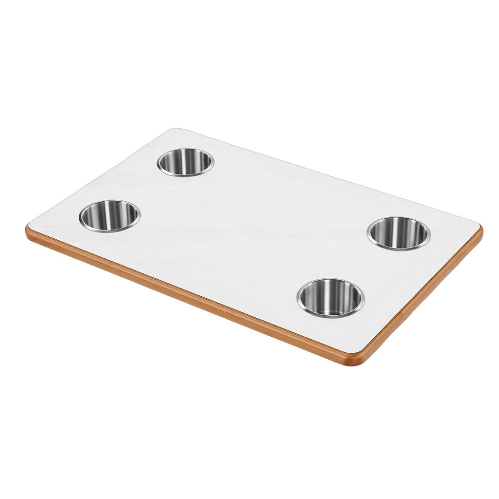 RV Table Top 23.62x15.75in Rectangular Marine Boat Desktop Panel with 4 Cup Holders for Trailer Motorhome Yacht Deck