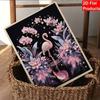 DIY Flamingo Pearl Diamond Art Kits Without Frame 30x40cm Gem Art Diamond Painting Kits for Adults/Beginners Gift Idea Home Wall Decor