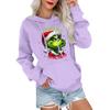 Women's Casual Comfortable Neck Hooded Long Sleeve Christmas Print Warm Sweatshirt
