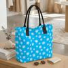  Blue Snowflake Pattern Tote Bag Winter Style Large Capacity Casual Handbag 