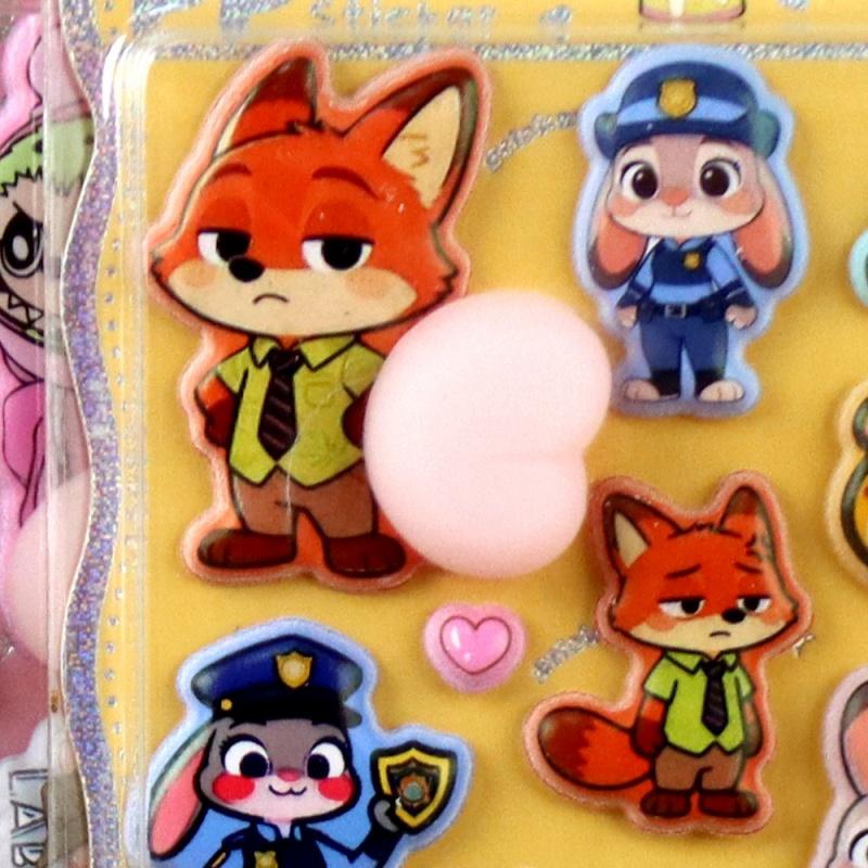 Mixed 4 Pcs3D Zootopia Stickers Cute Diy Phone Case Decorations Children'S Toy Hand Account Stickers  Gift