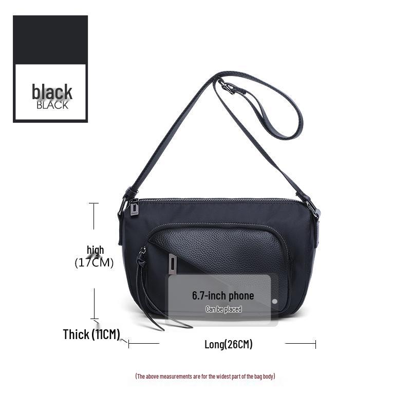 

Женская сумка кроссбоди из натуральной кожи большой вместимости (2025) - Универсальная повседневная сумка через плечо из коровьей кожи чёрный