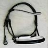 Premium Quality White/Black Color 5 Row Crystal Dressage Leather Bridle.