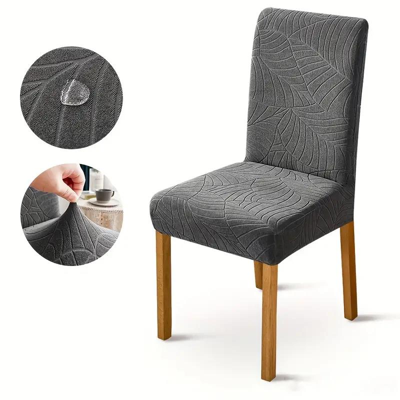 Waterproof Chair Cover Stretch Dining Kitchen Wedding Jacquard Spandex Hotel Banquet Elastic Anti-Dirty Removable Chair Slipcove