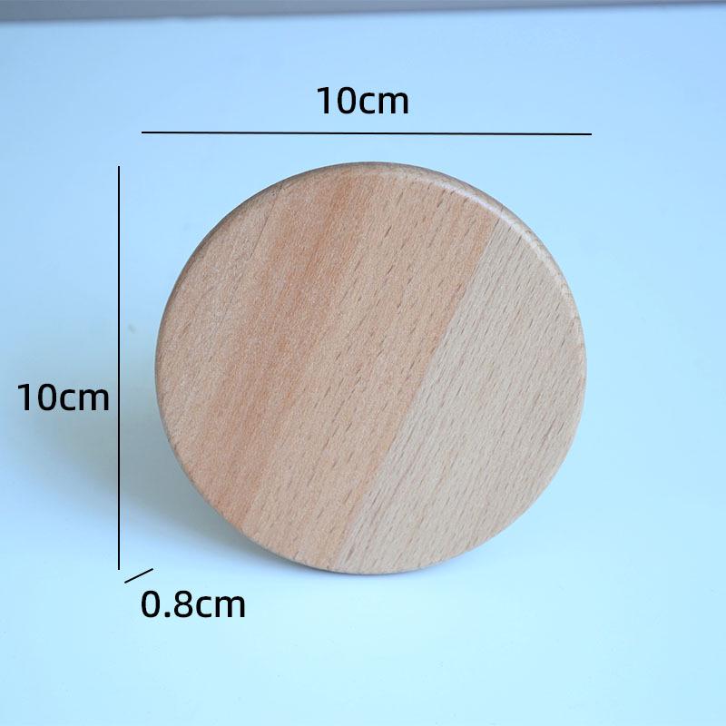 Round Beech Wood Coaster - 10cm Anti-Scald Solid Wood Cup Holder with Laser Engraving Option