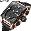 Watch Men'S, Vintage Fashion Square Multifunctional Calendar Leather Men'S Quartz Watch 2061