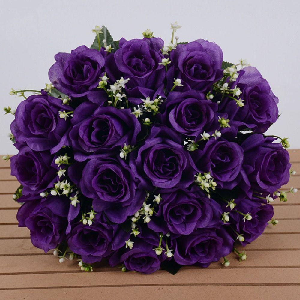 10 Colors Valentine's Day Flowers 18 Head Crystal Grass Bouquet  Home Decorative