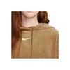 Nike Embroidered Logo Crop Hoodie With Drawstring Long Sleeves Women Tops Beige DQ5928-258