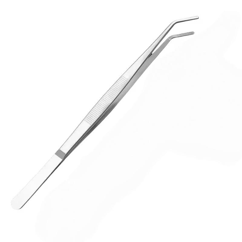 30CM Nerezové pinzety s protiskluzovou rukojetí | Rovný/Zakřivený hrot pro opravy elektroniky, rybaření, řemesla