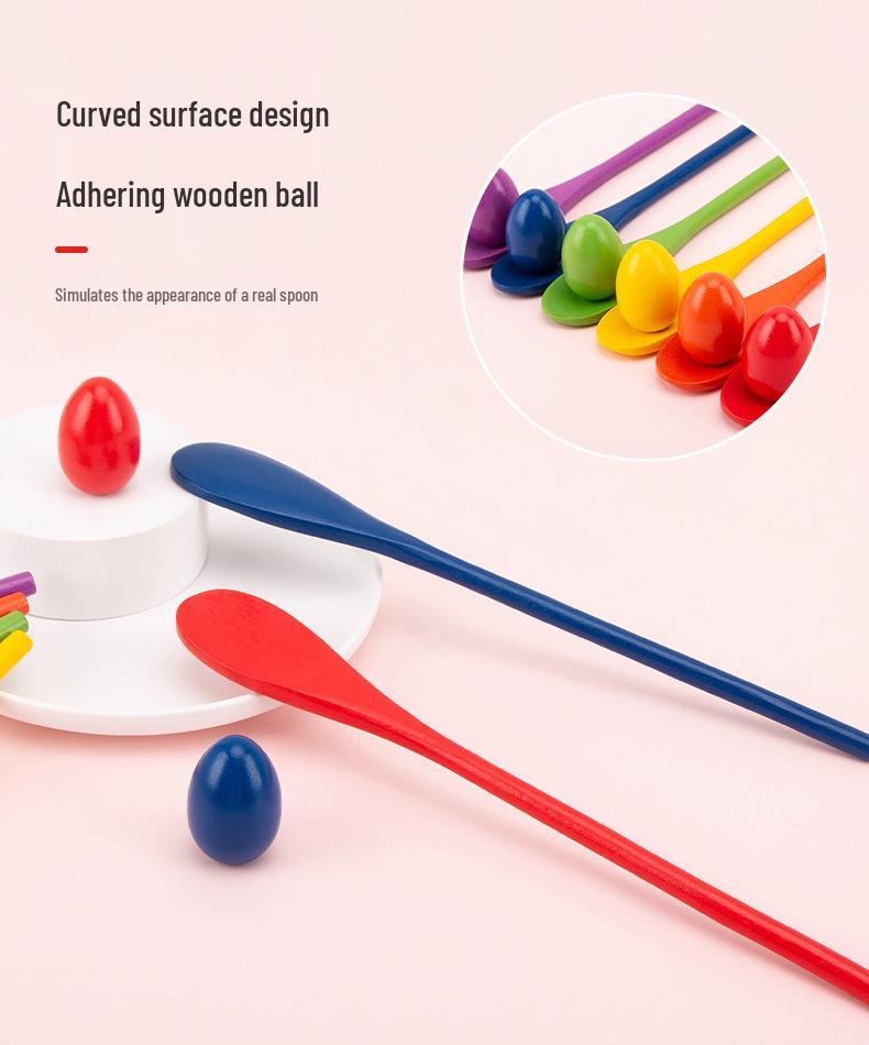 Wooden Spoon & Ball Balance Toy for Kids: Outdoor Sensory Integration & Parent-Child Play