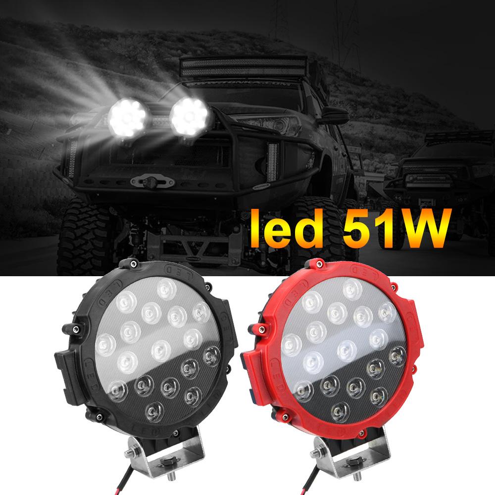 

12V 24V 51W Bright LED Light Off Road 4x4 Spotlight Headlight Work Spot Lamp Automotive Car Accessories For Truck JEEP