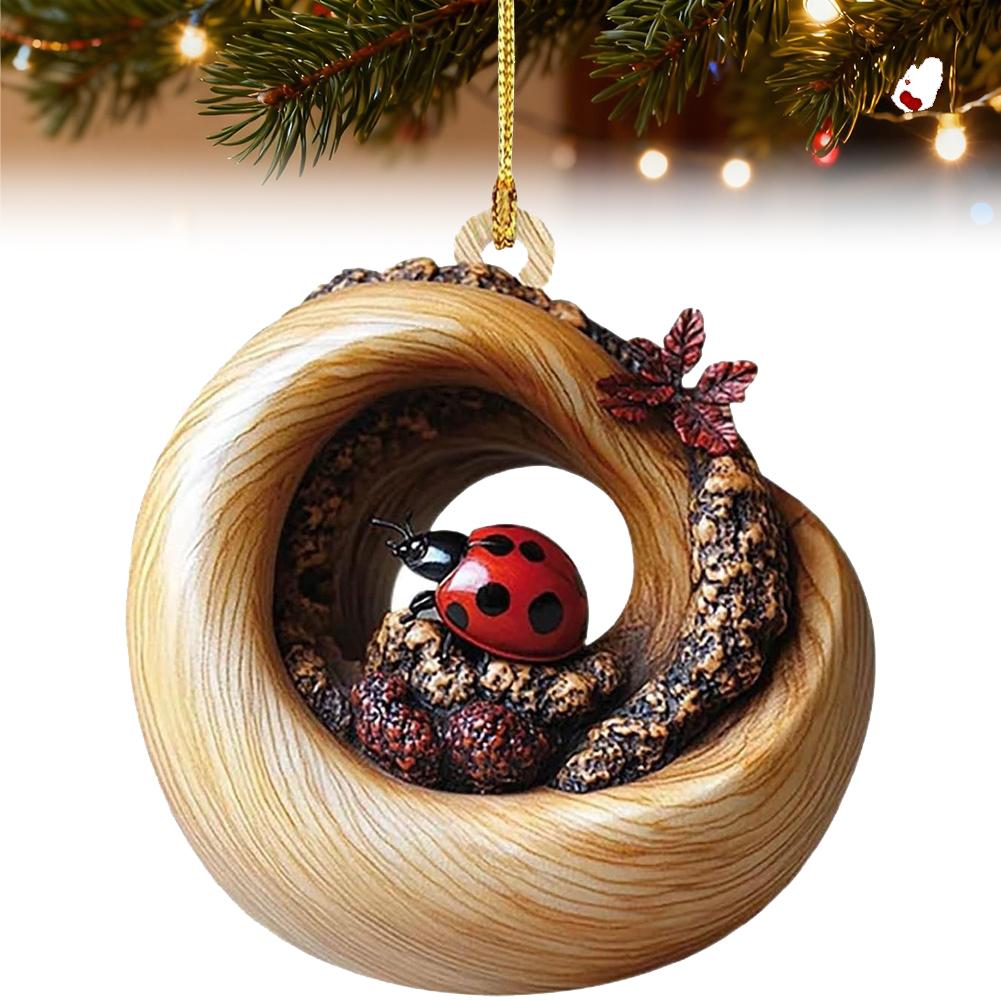 Christmas acrylic animal decoration owl Christmas tree trailer 2D acrylic Santa Claus Christmas tree decoration, gift